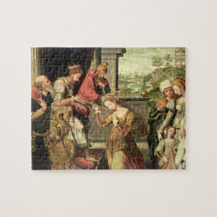 Puzzle Esther ante rey Ahasuerus con Haman que es enviado