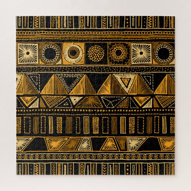 Puzzle Estilo Azteca: Tribal Étnica Sin Marea. (Vertical)