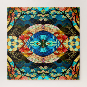 PUZZLE ESTILO DE ARTE JAPONÉS BOSQUE SIMÉTRICO