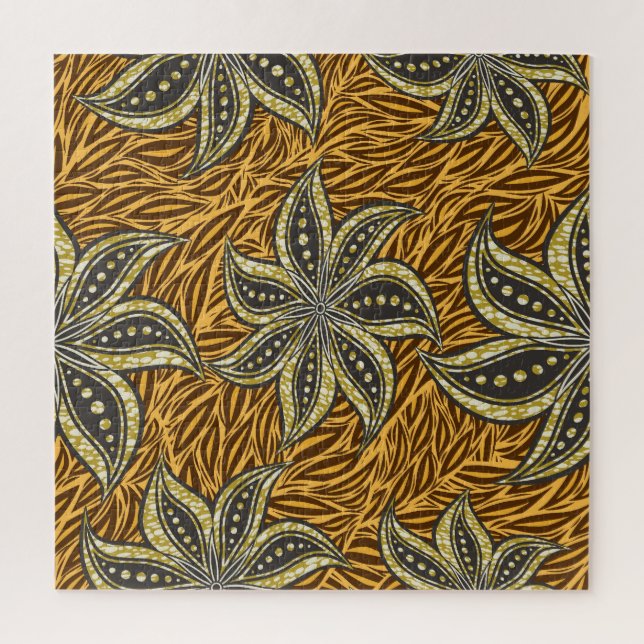 Puzzle Estilo de Batik Floral Resumen Africano (Vertical)