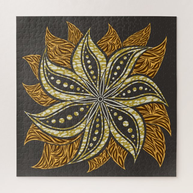 Puzzle Estilo de Batik Floral Resumen Africano (Vertical)