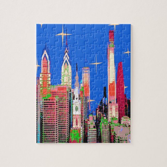 Puzzle Estilo de los Navidades del cielo de Filadelfia (Vertical)