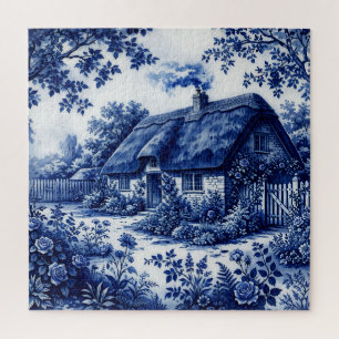 Puzzle Estilo Flow Blue Casa de Campo Inglesa Rosas