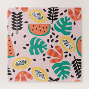 Puzzle Estilo Fruta: Diseño de Patrón Vintage.