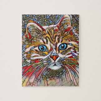 Puzzle Estilo mosaico multicolor Cat 699 arte digital