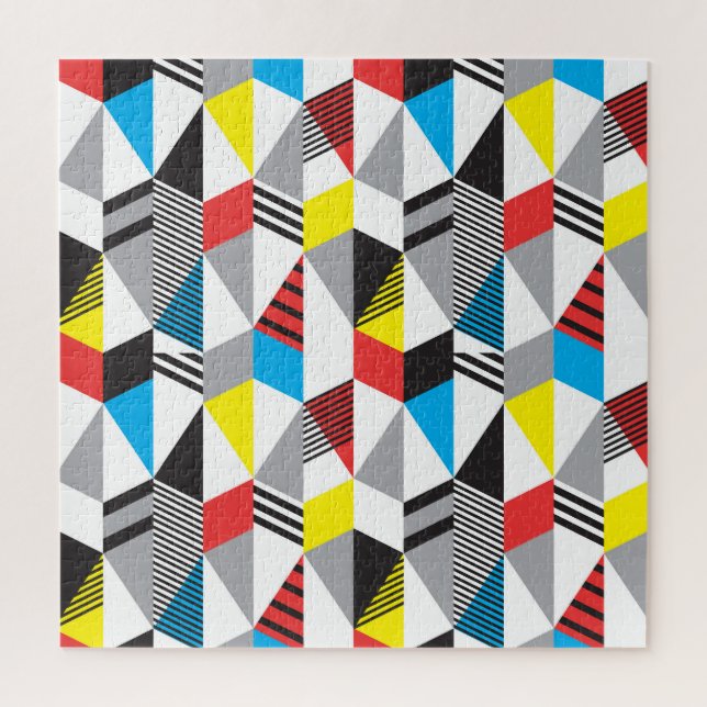 Puzzle Estilo Retro Bauhaus: Resumen sin Marea (Vertical)
