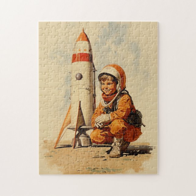 Puzzle Estilo retro de astronauta (Vertical)