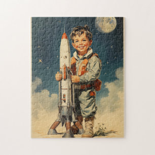 Puzzle Estilo retro de astronauta
