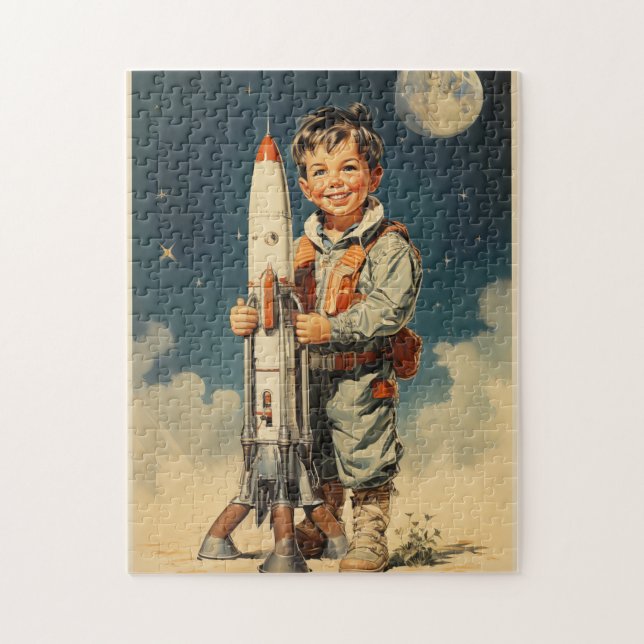 Puzzle Estilo retro de astronauta (Vertical)