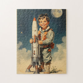 Puzzle Estilo retro de astronauta