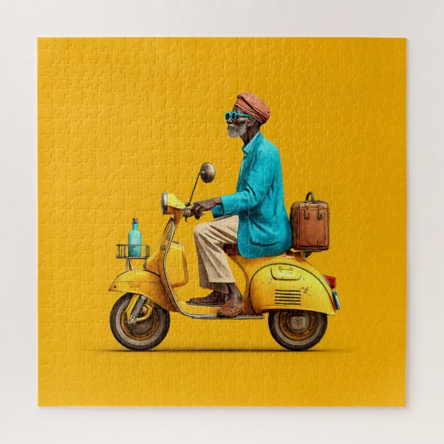 Puzzle Estiloso viaje retro Scooter (Vertical)