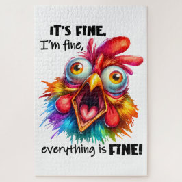 Puzzle Estoy bien, todo está BIEN divertido pollo