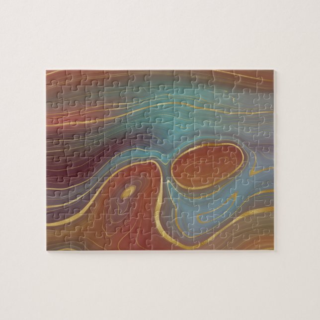 Puzzle Estratos otoñales | Agato Verde azulado y de oro d (Horizontal)