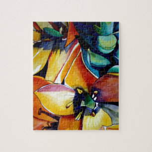 Puzzle Estrella Amarilla de Belén flor acuarela arte