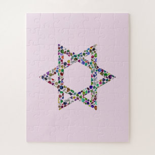 Puzzle Estrella de David hecha con piedras en todos los c