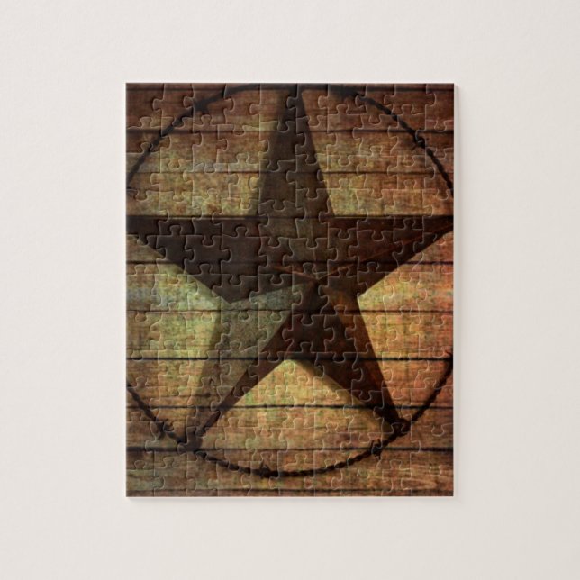 Puzzle Estrella de Texas para la madera de granero primit (Vertical)
