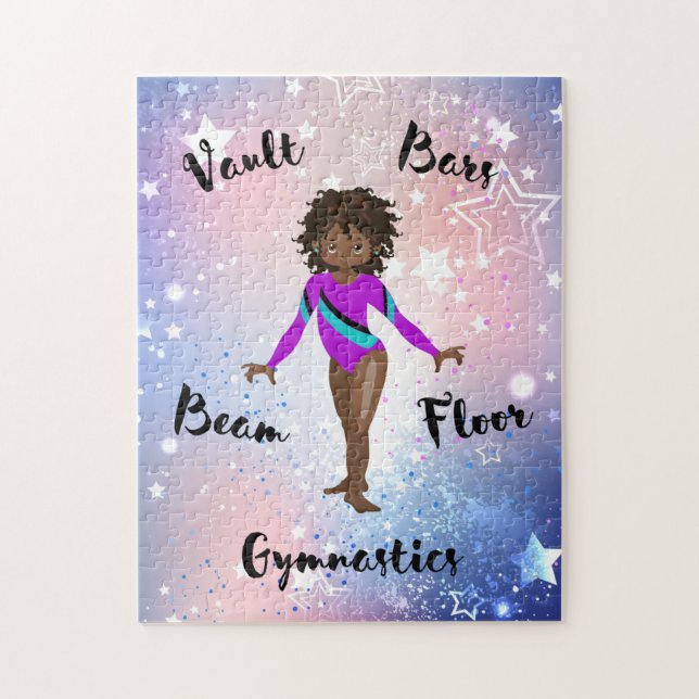 Puzzle Estrella del Gimnasio Afroamericano, Ojos Marrones (Vertical)