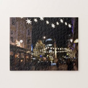 Puzzle Estrella navidad se ilumina por la noche, siete dí
