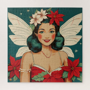 Puzzle Estrella Pin-Up Tropical Retro de Navidad de los 5
