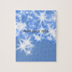 Puzzle Estrellas de brillo de purpurina azul simple agreg