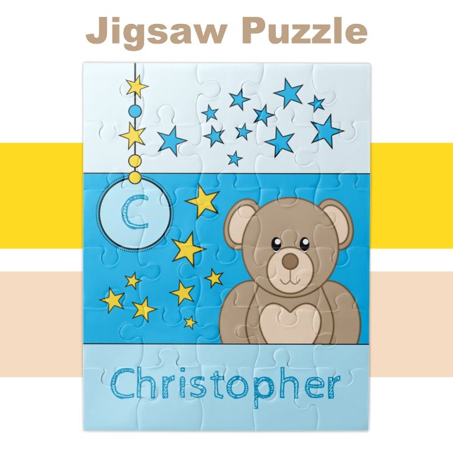 Puzzle Estrellas de oso de peluche de nombre azul (Subido por el creador)