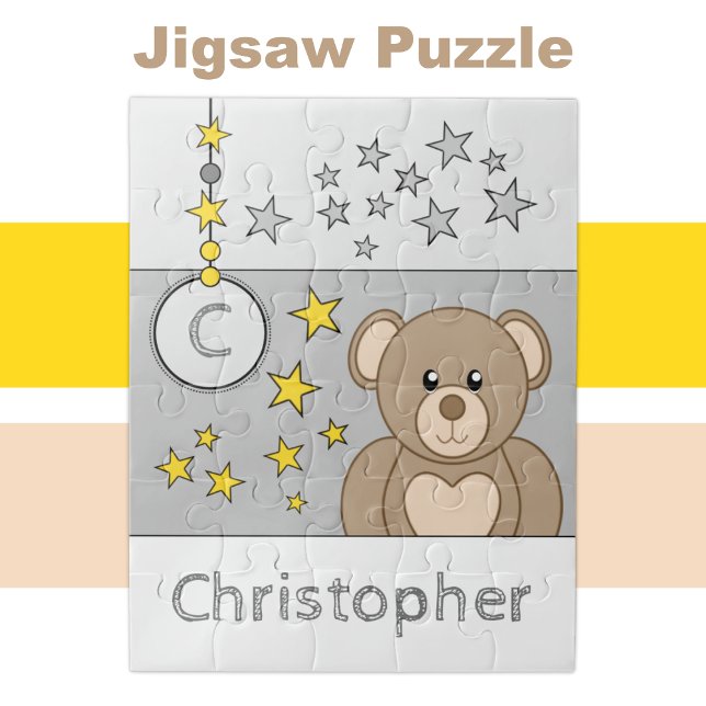 Puzzle Estrellas de oso de peluche de nombre gris (Subido por el creador)