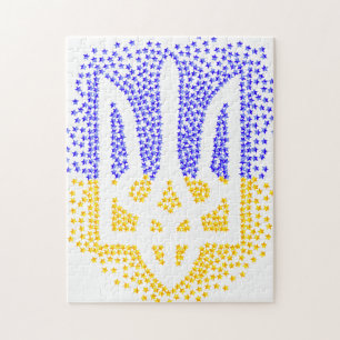 Puzzle Estrellas de tridente de heraldry de Ucrania