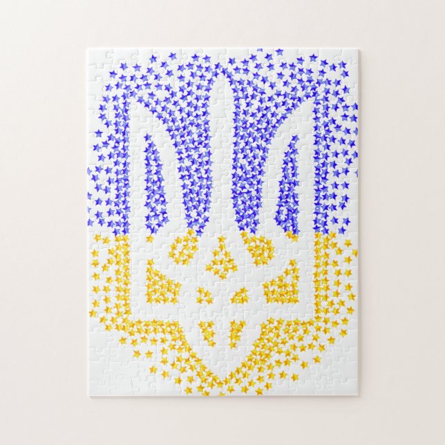 Puzzle Estrellas de tridente de heraldry de Ucrania (Vertical)