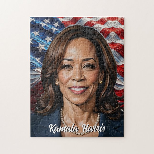 Puzzle Estrellas y bandas de Kamala Harris (Vertical)