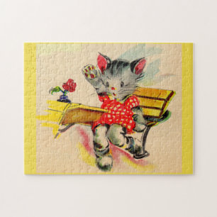 Puzzle estudiante de gatito kitten