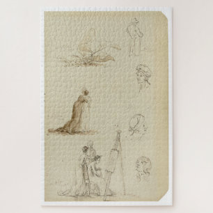 Puzzle Estudio de cabezas, figuras y follaje – Friedrich