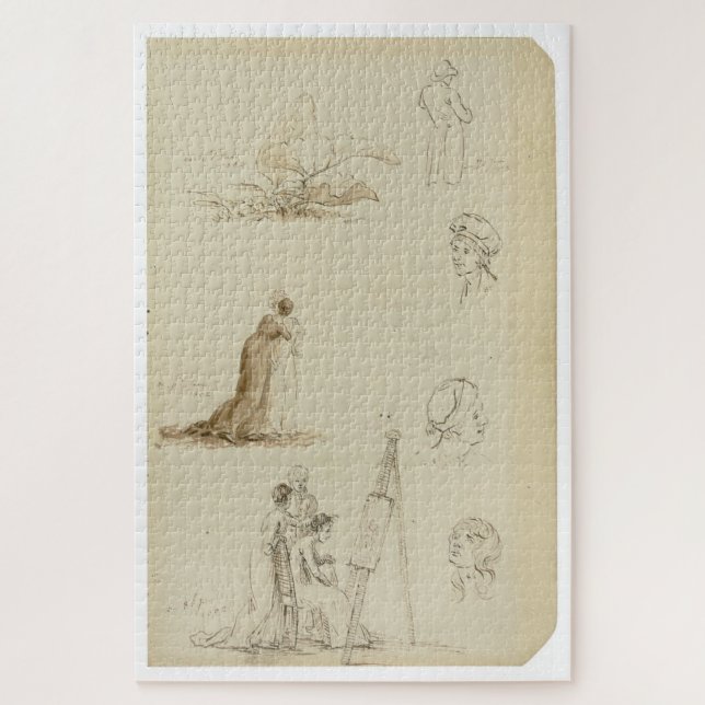 Puzzle Estudio de cabezas, figuras y follaje – Friedrich (Vertical)