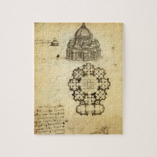 Puzzle Estudio de catedral arquitectónica de Leonardo da 