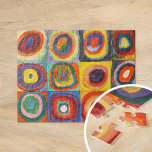 Puzzle Estudio de color | Wassily Kandinsky<br><div class="desc">Pintura de arte fino titulada Estudio del color,  plazas con círculos concéntricos (1913) por el artista ruso Wassily Kandinsky. El arte original es un colorido estudio abstracto hecho con acuarela,  gouache y crayón en papel. 

Utilice las herramientas de diseño para agregar texto personalizado o personalizar la imagen.</div>
