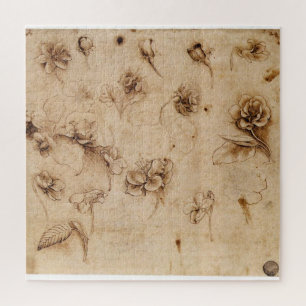 Puzzle Estudio de flores – Leonardo da Vinci (1500)