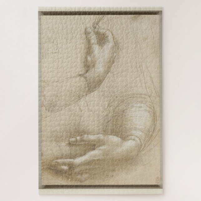 Puzzle Estudio de mano de mujer - Leonardo da Vinci (1490 (Vertical)