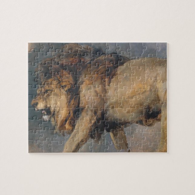 Puzzle Estudio de un León (por Edwin Henry Landseer) (Horizontal)