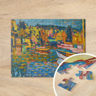 Puzzle Estudio para el paisaje otoñal con barcos Kandin