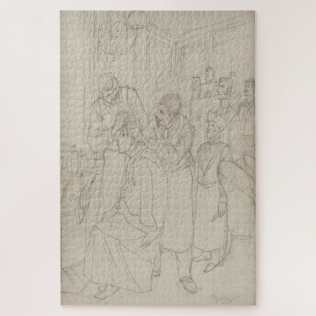 Puzzle Estudio para Premier Shampooing d'Absalon de Mucha (Vertical)