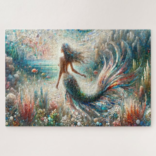 Puzzle Ethereal Mermaid Mosaic Voyage (Horizontal)