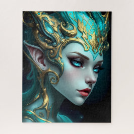 Puzzle Ethereal Teal Elf Goddess with Golden Tiara