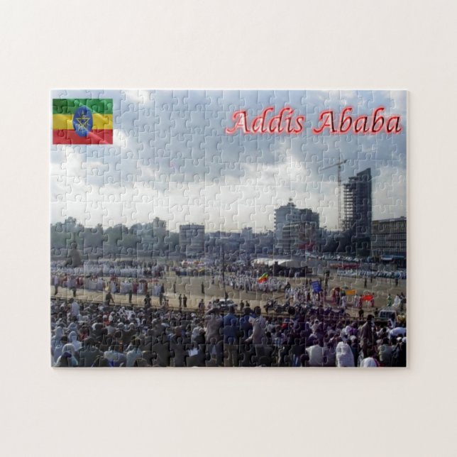 Puzzle Etiopía - Addis Abeba - Plaza Meskal - (Horizontal)