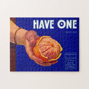 Puzzle Etiqueta de caja de naranjas de los años 40