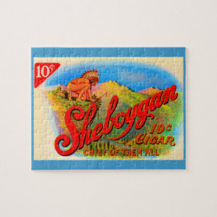 Puzzle Etiqueta de cigarros de Sheboygan de los años 1920