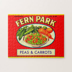 Puzzle Etiqueta de guisantes y zanahorias del Fern Park d
