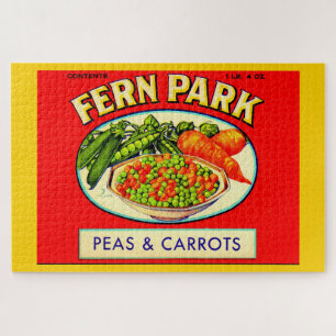 Puzzle Etiqueta de guisantes y zanahorias del Fern Park d