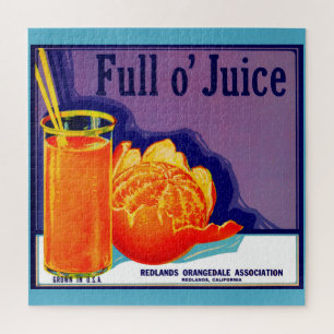 Puzzle Etiqueta de la caja del naranja de jugo de los año