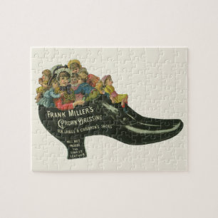 Puzzle Etiqueta de producto vintage, betún para zapatos d