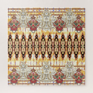 Puzzle Étnica de Mughal: patrón digital floral