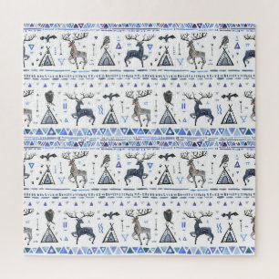 Puzzle Étnica tribal, los animales sueñan con atrapar, si